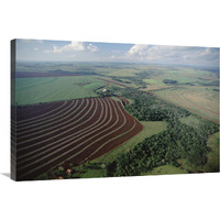 Farming region with forest remnants, southern Brazil-Canvas Art-36"x24"