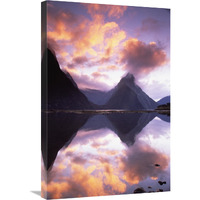 Mitre Peak at sunset, Milford Sound, Fiordland National Park, New Zealand-Canvas Art-20&quotx30"