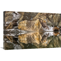 Reflections of clay cliffs in Blue Lake, St. Bathans, central Otago, New Zealand-Canvas Art-30"x20"