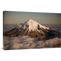 Mount Taranaki showing western flanks of dormant volcano above clouds, New Zealand-Canvas Art-36"x24"