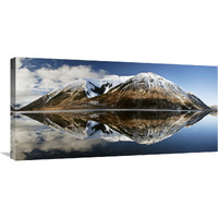 Mountains reflecting in Lake Pearson in winter, Castle Hill Basin, Canterbury, New Zealand-Canvas Art-36"x18"