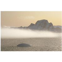 Fog bank hugging foot of icy mountains, Gerlache Strait, Antarctica-Paper Art-38"x26"