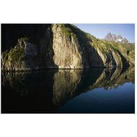 Norwegian fjord, glacial carved granite, Trollfjorden, Lofoten Island, Norway-Paper Art-26"x18"