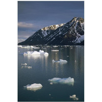 Ice floes in evening light, Spitsbergen Island, Svalbard, Norway-Paper Art-14"x20"