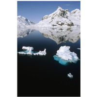 Ice floe and mountains, Paradise Bay, Antarctic Peninsula, Antarctica-Paper Art-14"x20"