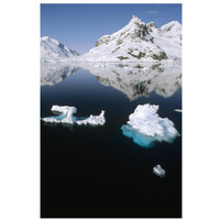 Ice floe and mountains, Paradise Bay, Antarctic Peninsula, Antarctica-Paper Art-22"x32"