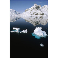 Ice floe and mountains, Paradise Bay, Antarctic Peninsula, Antarctica-Paper Art-42"x62"