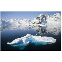 Ice floe and mountains, Paradise Bay, Antarctic Peninsula, Antarctica-Paper Art-26"x18"