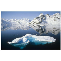 Ice floe and mountains, Paradise Bay, Antarctic Peninsula, Antarctica-Paper Art-32"x22"