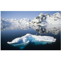 Ice floe and mountains, Paradise Bay, Antarctic Peninsula, Antarctica-Paper Art-38"x26"