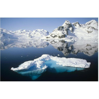 Ice floe and mountains, Paradise Bay, Antarctic Peninsula, Antarctica-Paper Art-62"x42"