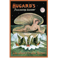 Magicians: Hugard's Fascinating Illusion: The Birth of the Sea Nymph-Paper Art-42"x62"