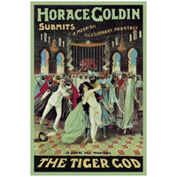 Magicians: Horace Goldin, Magician: The Tiger God-Paper Art-22"x32"