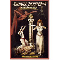 Magicians: Adelaide Herrmann and Company: Hindoo Magic-Paper Art-42"x62"