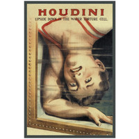 Magicians: Houdini: Upside Down in the Water Torture Cell-Paper Art-18"x26"