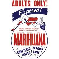 Vintage Vices: Adults Only! Marihuana-Paper Art-22"x32"