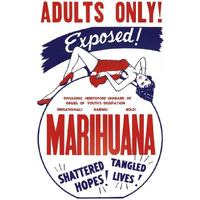 Vintage Vices: Adults Only! Marihuana-Paper Art-26"x38"