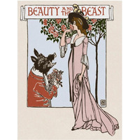 Beauty and the Beast Title Page-Paper Art-32"x42"