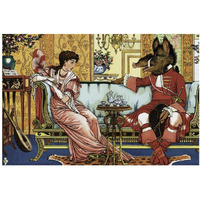 Beauty and the Beast  - The Courtship-Paper Art-38"x26"