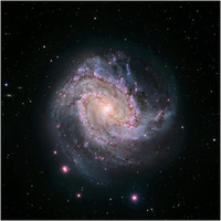 M83 - Spiral Galaxy (Hubble-Magellan Composite)-Paper Art-20"x20"