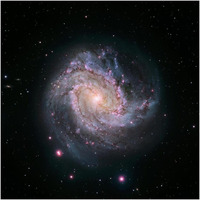 M83 - Spiral Galaxy (Hubble-Magellan Composite)-Paper Art-38"x38"