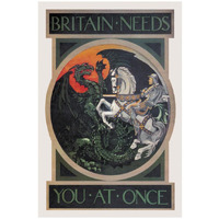 WWI: Britain Needs You at Once-Paper Art-18"x26"