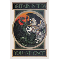 WWI: Britain Needs You at Once-Paper Art-34"x50"