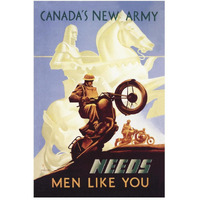 WWI: Canada's New Army: Men Like You-Paper Art-34"x50"