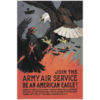 WWI: Join the Army Air Service: Be an American Eagle!-Paper Art-22"x32"