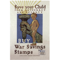 WWI: Save Your Child-Paper Art-14"x20"