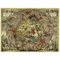 Maps of the Heavens: Hemisphaeriibore Alis Coelietterrae-Paper Art-26"x20"