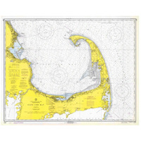 Nautical Chart - Cape Cod Bay ca. 1970-Paper Art-46"x37"