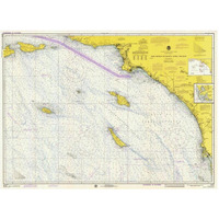 Nautical Chart - San Diego to Santa Rosa Island ca. 1975-Paper Art-32"x24"