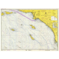 Nautical Chart - San Diego to Santa Rosa Island ca. 1975-Paper Art-42"x31"