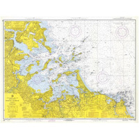 Nautical Chart - Boston Harbor ca. 1970-Paper Art-46"x36"