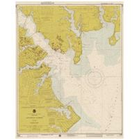 Nautical Chart - Annapolis Harbor ca. 1975 - Sepia Tinted-Paper Art-30"x38"