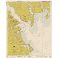 Nautical Chart - Annapolis Harbor ca. 1975 - Sepia Tinted-Paper Art-34"x42"