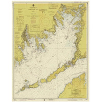 Nautical Chart - Buzzards Bay ca. 1974 - Sepia Tinted-Paper Art-14"x18"