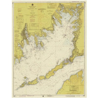 Nautical Chart - Buzzards Bay ca. 1974 - Sepia Tinted-Paper Art-30"x38"