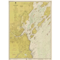 Nautical Chart - Portland Harbor and Vicinity ca. 1974 - Sepia Tinted-Paper Art-31"x42"