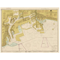 Nautical Chart - Los Angeles and Long Beach Harbors ca. 1998 - Sepia Tinted-Paper Art-46"x36"