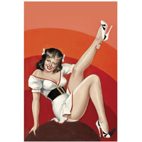 Mid-Century Pin-Ups - Titter Magazine - Winking Brunette-Paper Art-14"x20"