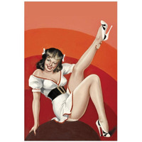 Mid-Century Pin-Ups - Titter Magazine - Winking Brunette-Paper Art-22"x32"