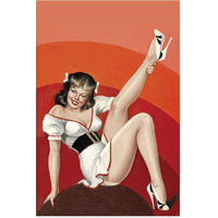 Mid-Century Pin-Ups - Titter Magazine - Winking Brunette-Paper Art-42"x62"