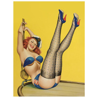 Mid-Century Pin-Ups - Flirt Magazine - Sailor Girl-Paper Art-14"x18"