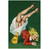 Mid-Century Pin-Ups - Titter Magazine - Cheerleader-Paper Art-22"x32"