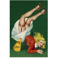 Mid-Century Pin-Ups - Titter Magazine - Cheerleader-Paper Art-34"x50"