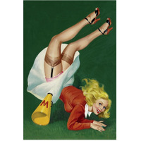 Mid-Century Pin-Ups - Titter Magazine - Cheerleader-Paper Art-42"x62"