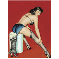 Mid-Century Pin-Ups - Flirt Magazine - Playful Pussy-Paper Art-20"x26"