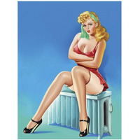 Mid-Century Pin-Ups - Wink Magazine - Warm Thoughts-Paper Art-32"x42"